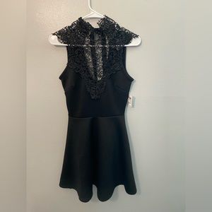 NWT Black Lace Tie Party Dress Small